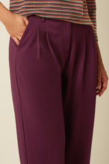Fintan Cropped Pants Dana - Plum Red