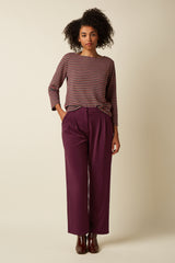 Fintan Cropped Pants Dana - Plum Red