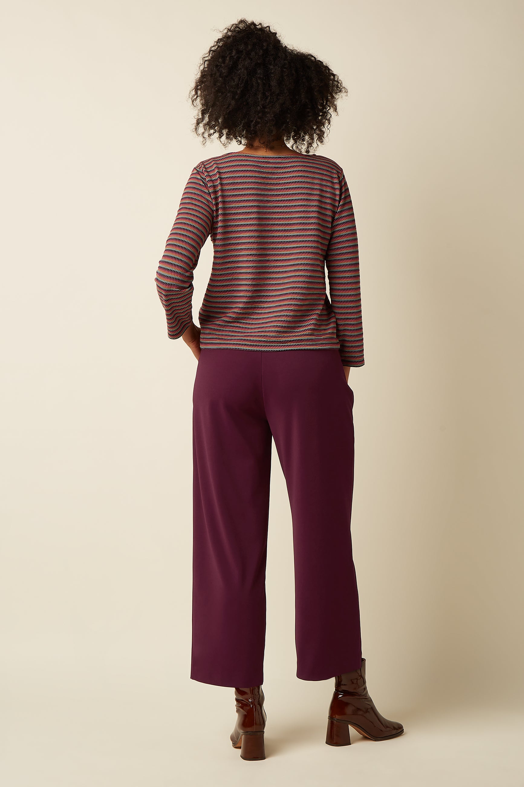 Fintan Cropped Pants Dana - Plum Red