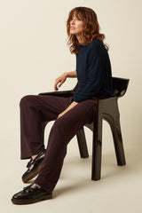 Lynn Pants Woven Crepe - Dark Brown