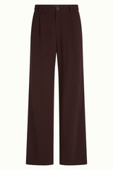 Lynn Pants Woven Crepe - Dark Brown
