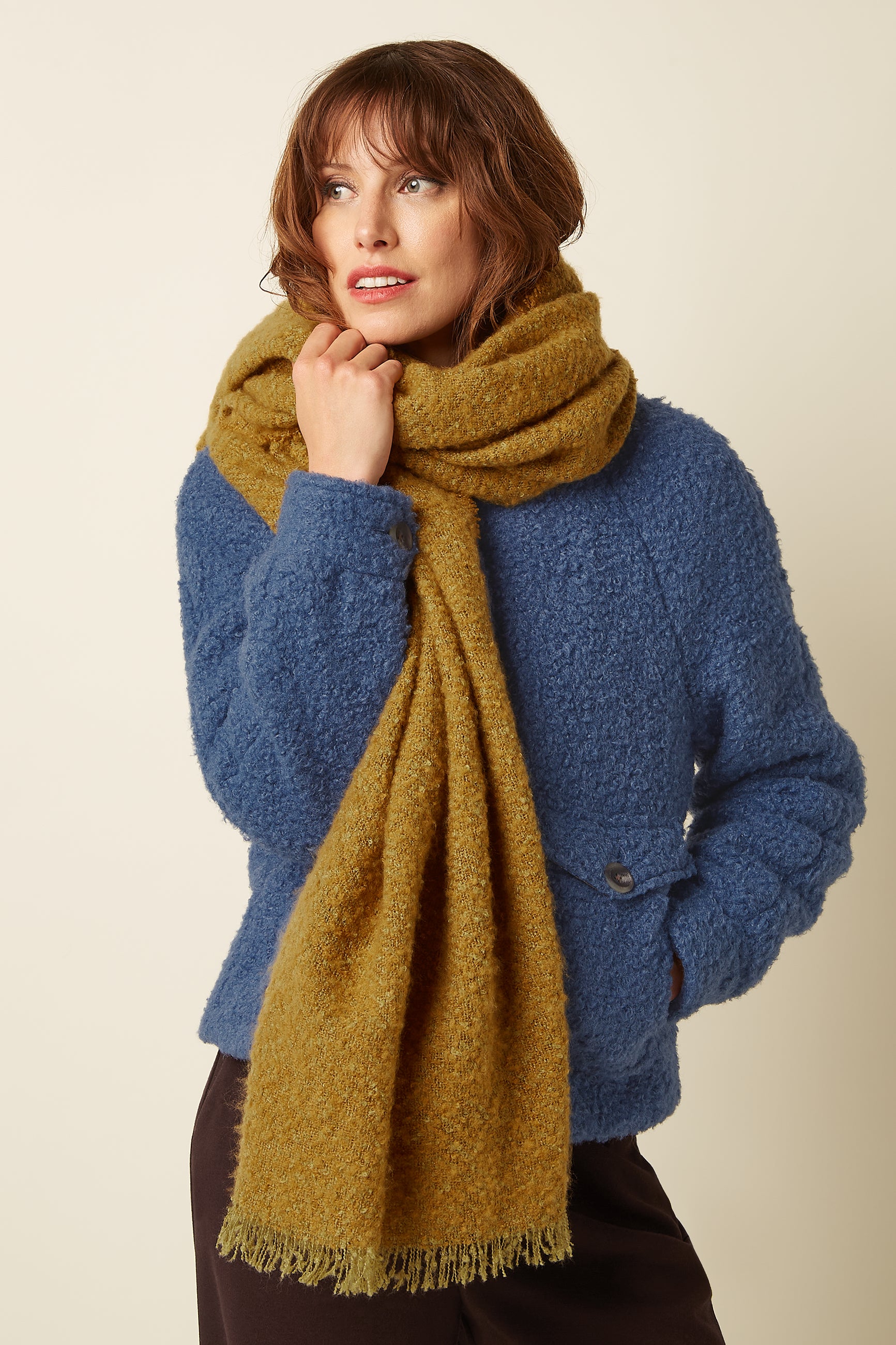 Boucle Scarf - Golden Brown