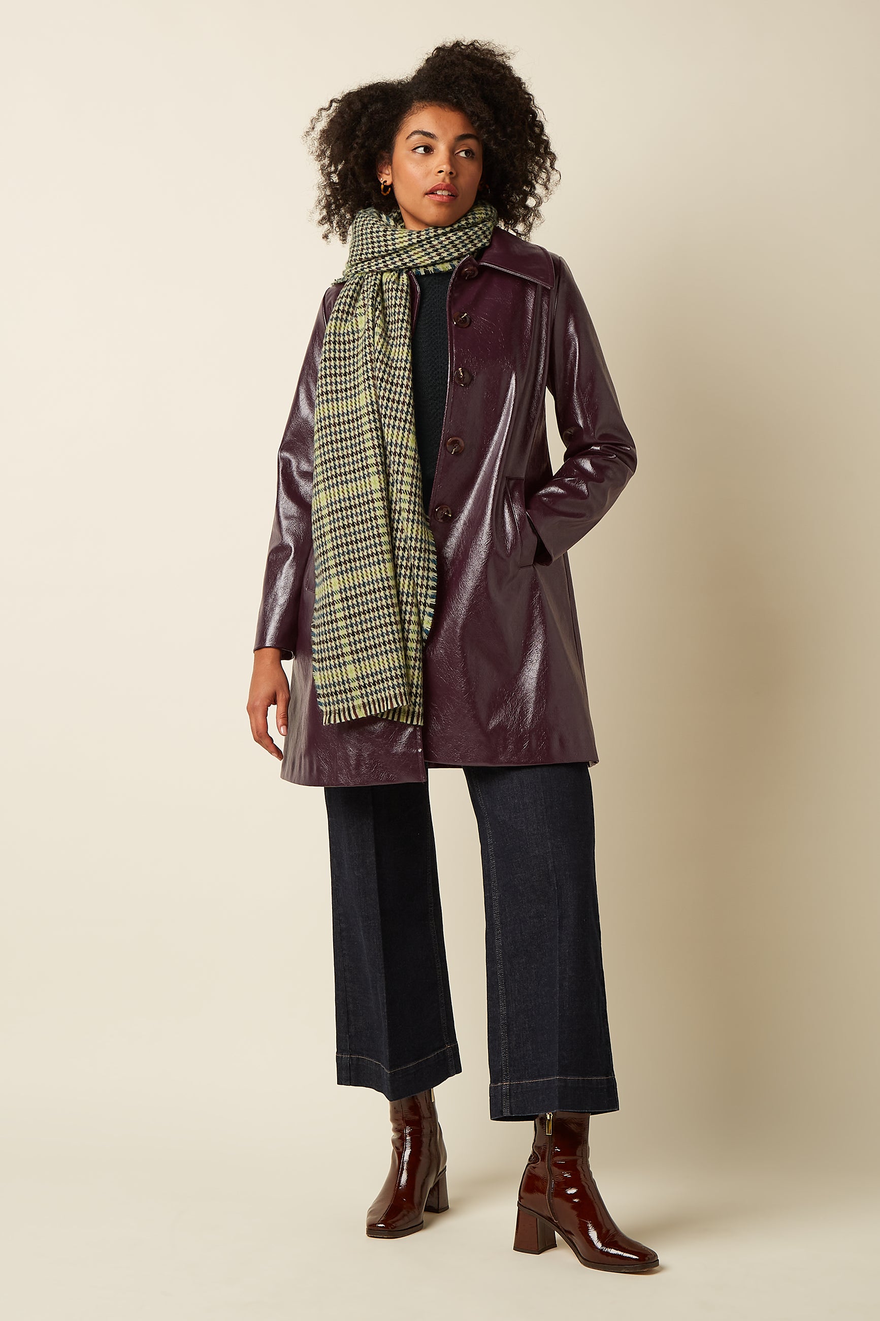 Houndstooth Scarf - Spruced Green