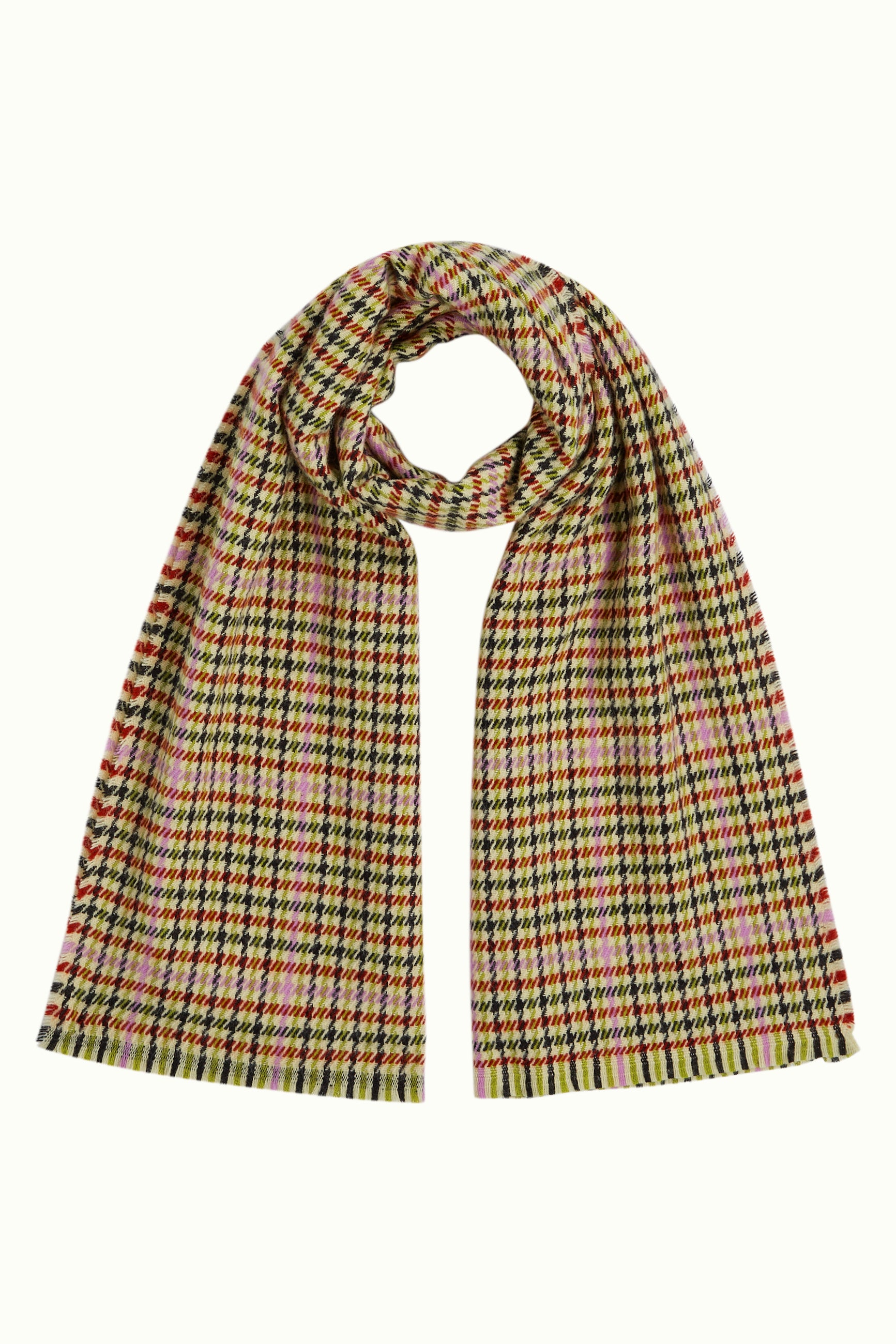 Houndstooth Scarf - Spicy Brown