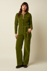 Mia Jumpsuit Baby Cord - Posey Green
