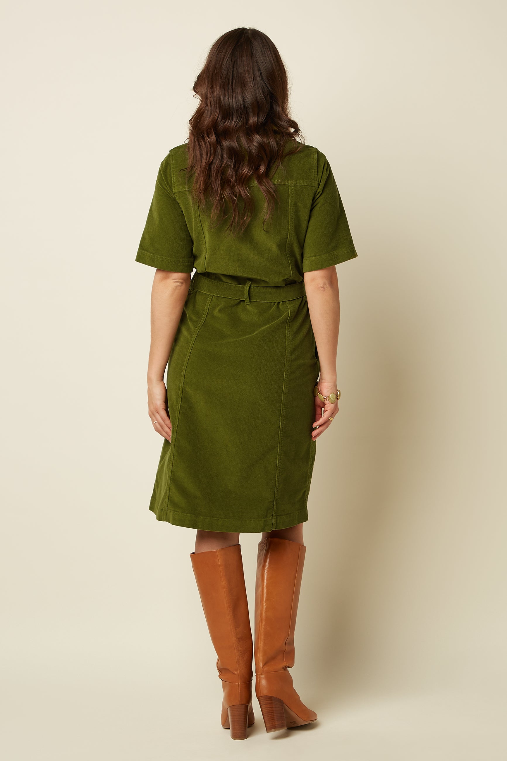 Kate Dress Baby Cord - Posey Green
