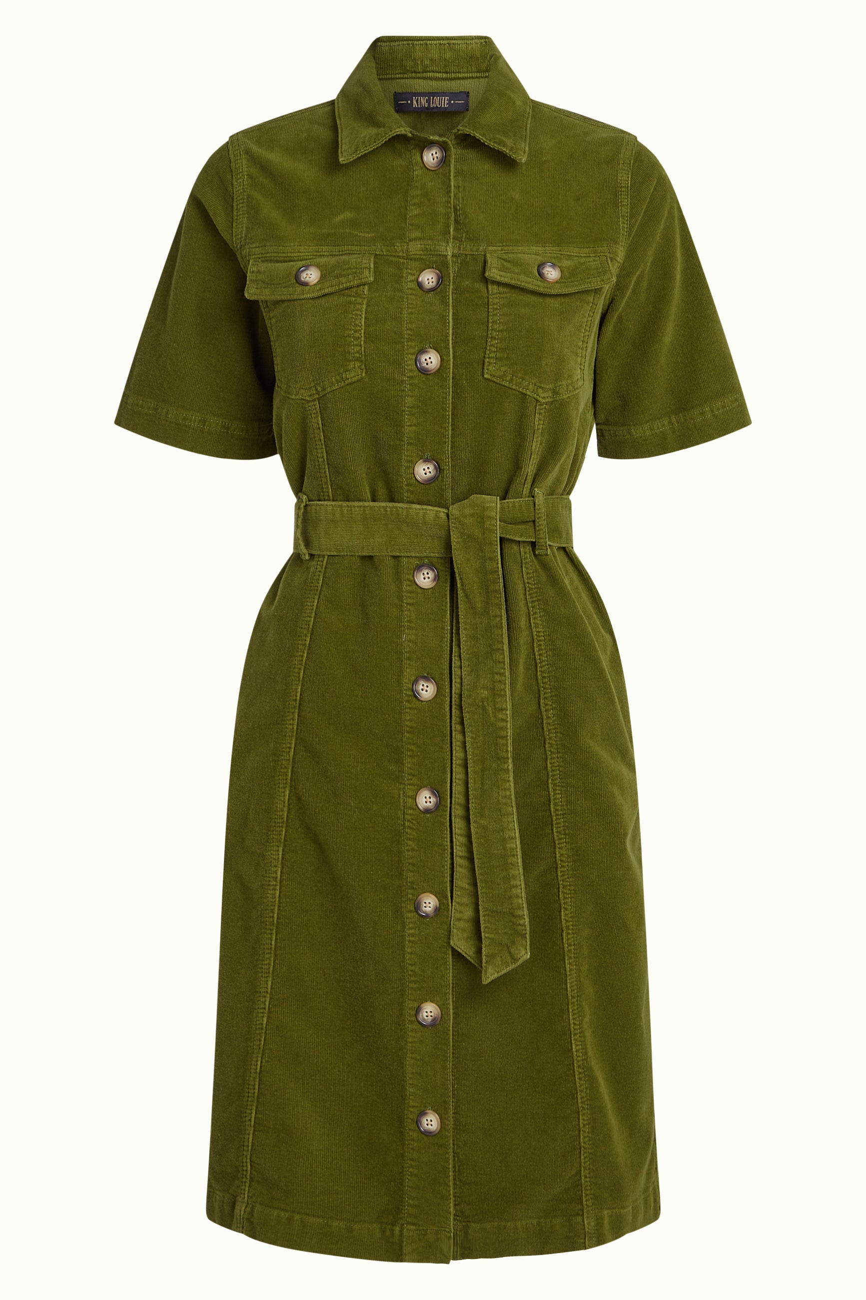 Kate Dress Baby Cord - Posey Green