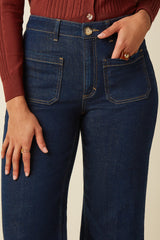 Paige Pocket Pants Muse Denim - Rock Blue