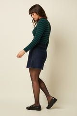 Olivia Zip Skirt Muse Denim - Rock Blue