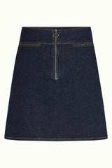 Olivia Zip Skirt Muse Denim - Rock Blue