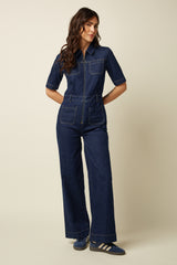 Mira Jumpsuit Onyx Denim - Deep Blue