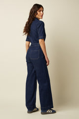 Mira Jumpsuit Onyx Denim - Deep Blue