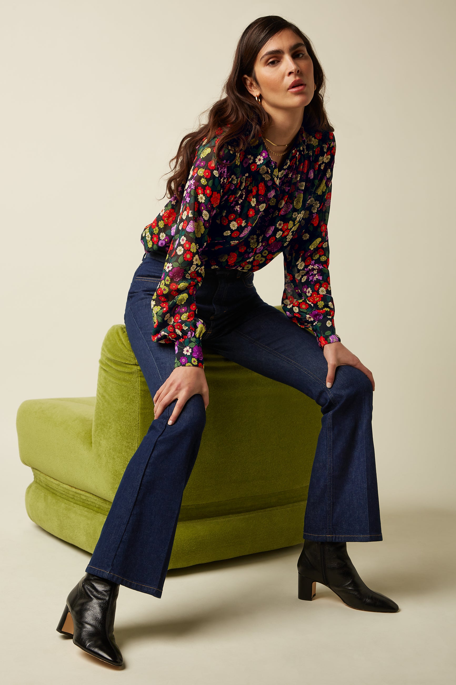 Tammy Flare Pants Onyx Denim - Deep Blue