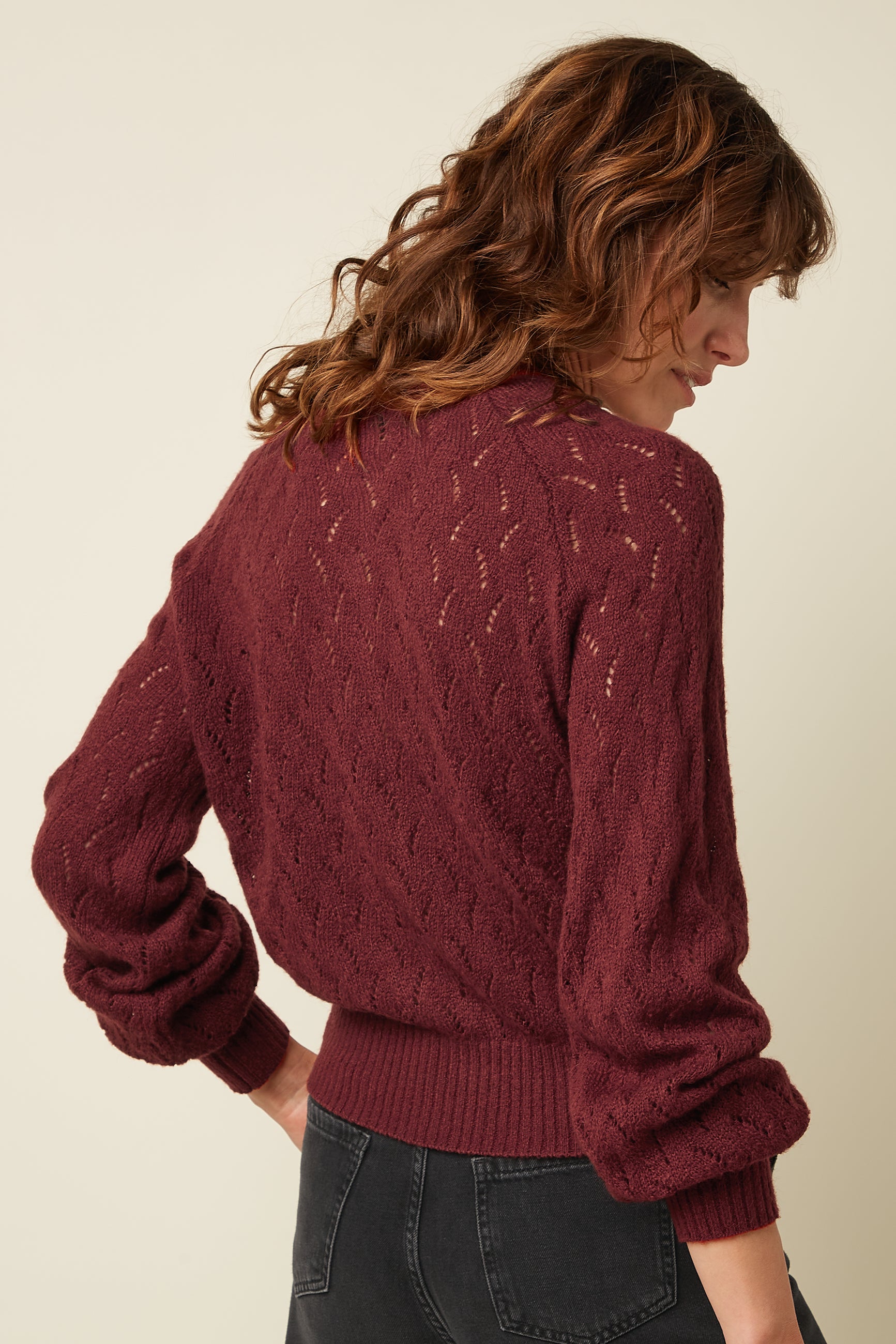 Cardi Raglan Farfalle - Henna Red