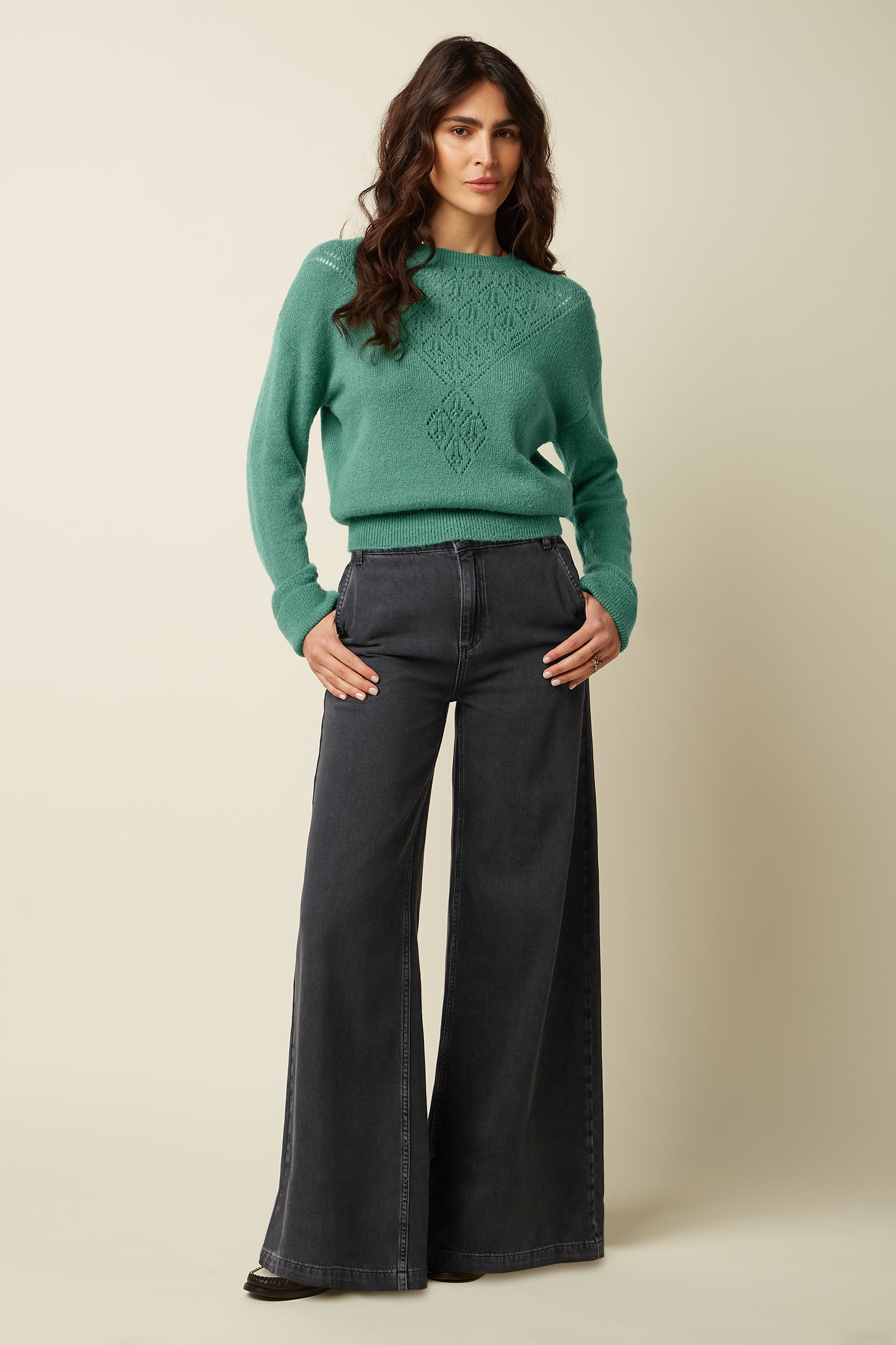Mauve Top Farfalle - Fir Green
