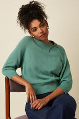 Zira Knit Top Bonheur - Dusty Turquoise