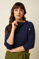 Zira Knit Top Bonheur - Evening Blue