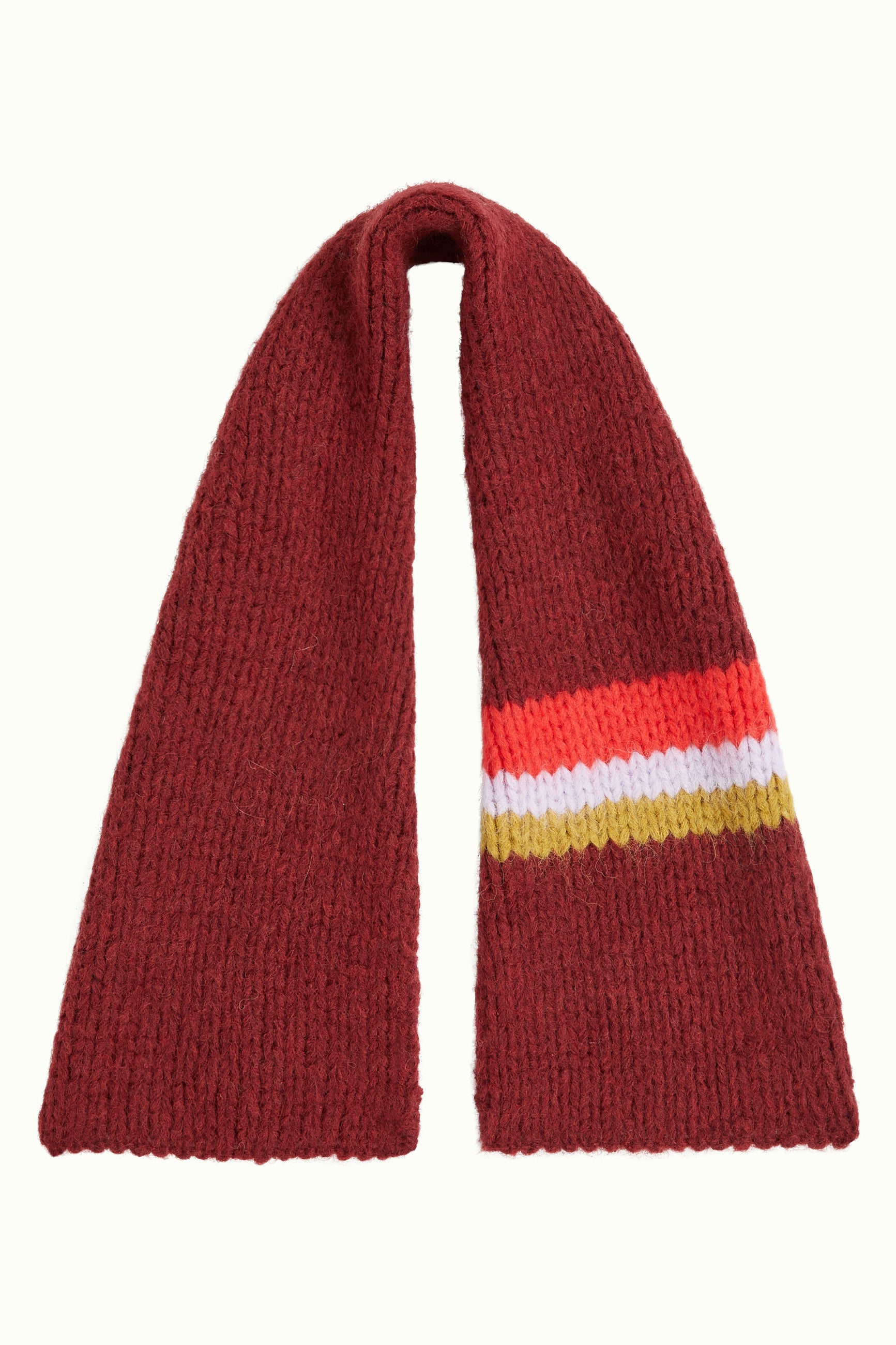 Campo Knit Stripe Scarf - Porto Red