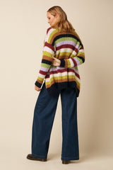 Cardi Oversize Campo Knit Stripe - Multi Color