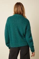 Cardi Oversize Short Campo Knit - Antique Green