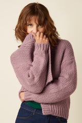 Cardi Oversize Short Campo Knit - Mauve Pink