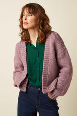 Cardi Oversize Short Campo Knit - Mauve Pink
