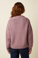 Cardi Oversize Short Campo Knit - Mauve Pink