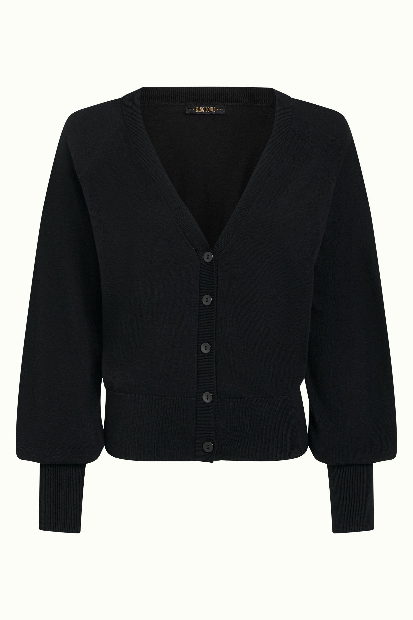 Cardi V Raglan Cocoon - Black