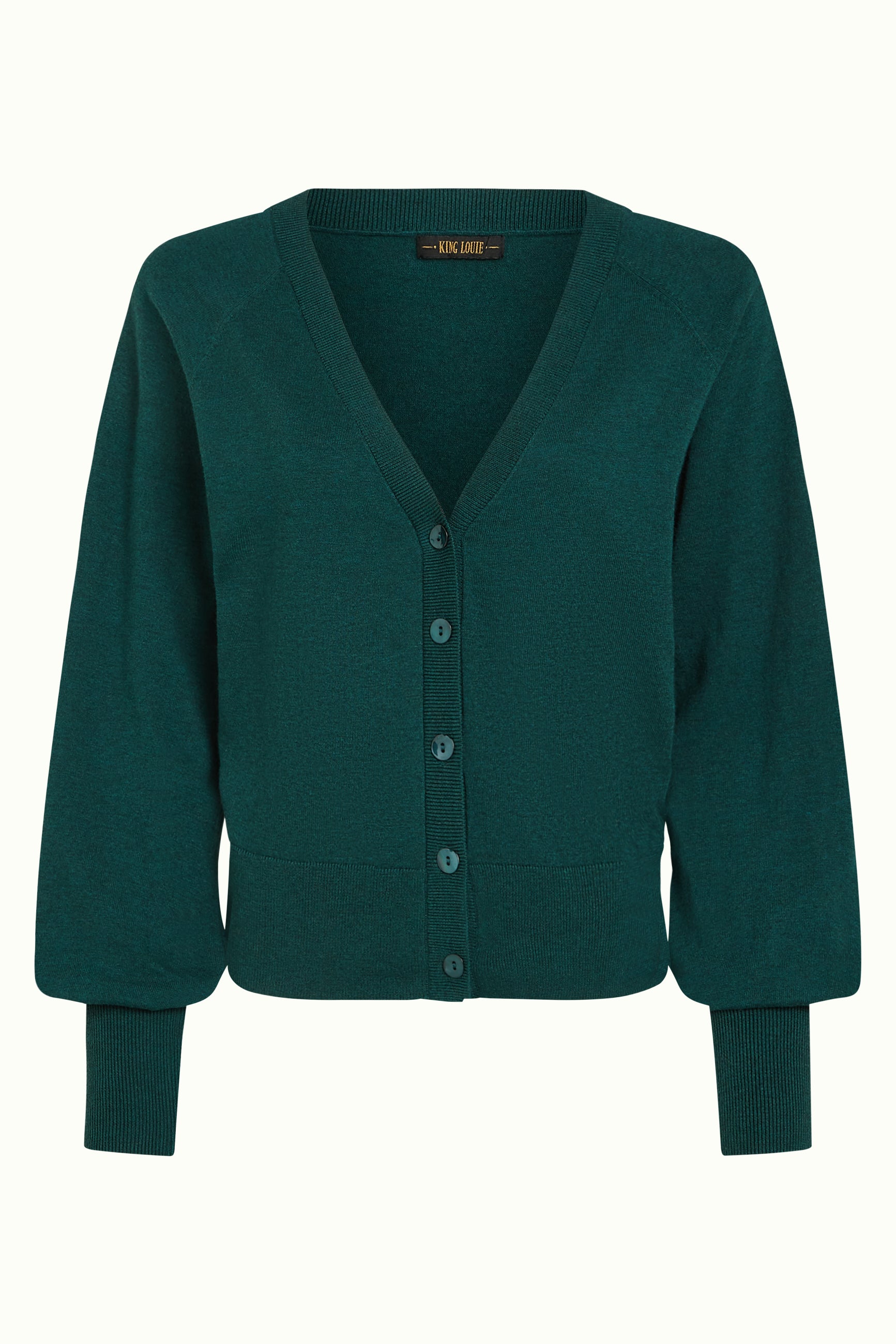 Cardi V Raglan Cocoon - Pine Green