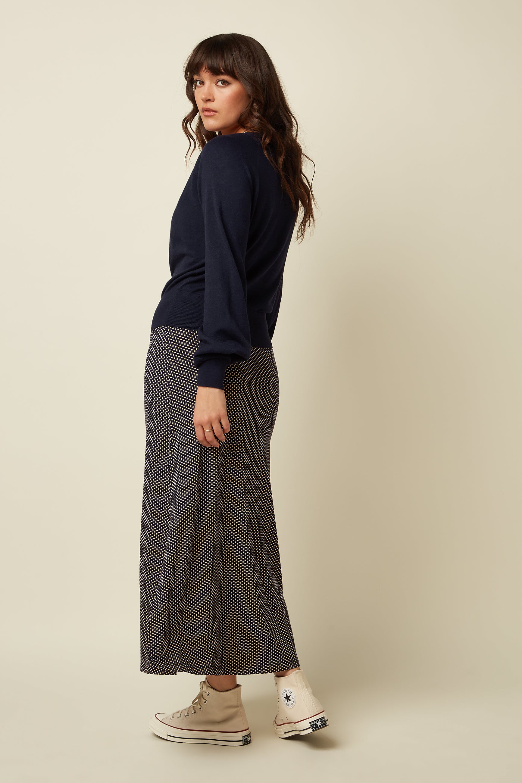 Cardi V Raglan Cocoon - Blue