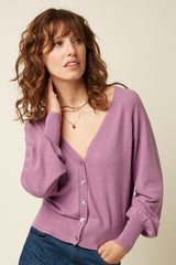 Cardi V Raglan Cocoon - Crocus Lilac