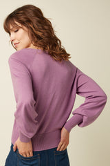 Cardi V Raglan Cocoon - Crocus Lilac