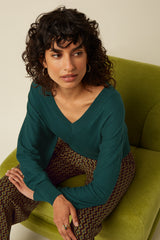 Mauve V Top Cocoon - Pine Green