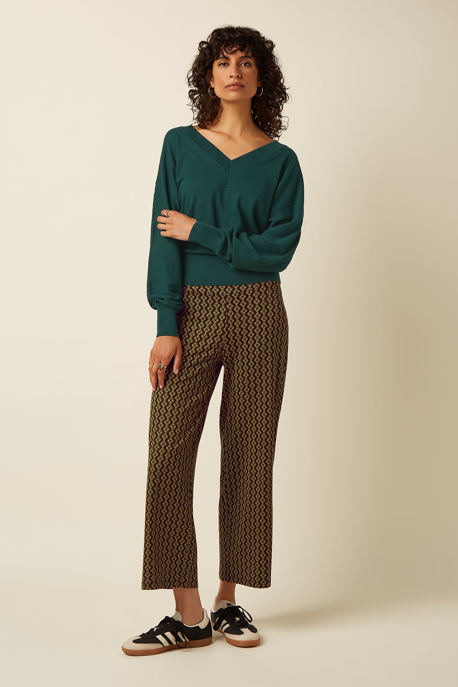 Mauve V Top Cocoon - Pine Green