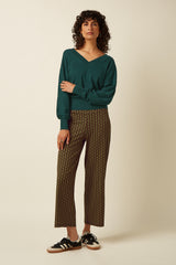Mauve V Top Cocoon - Pine Green