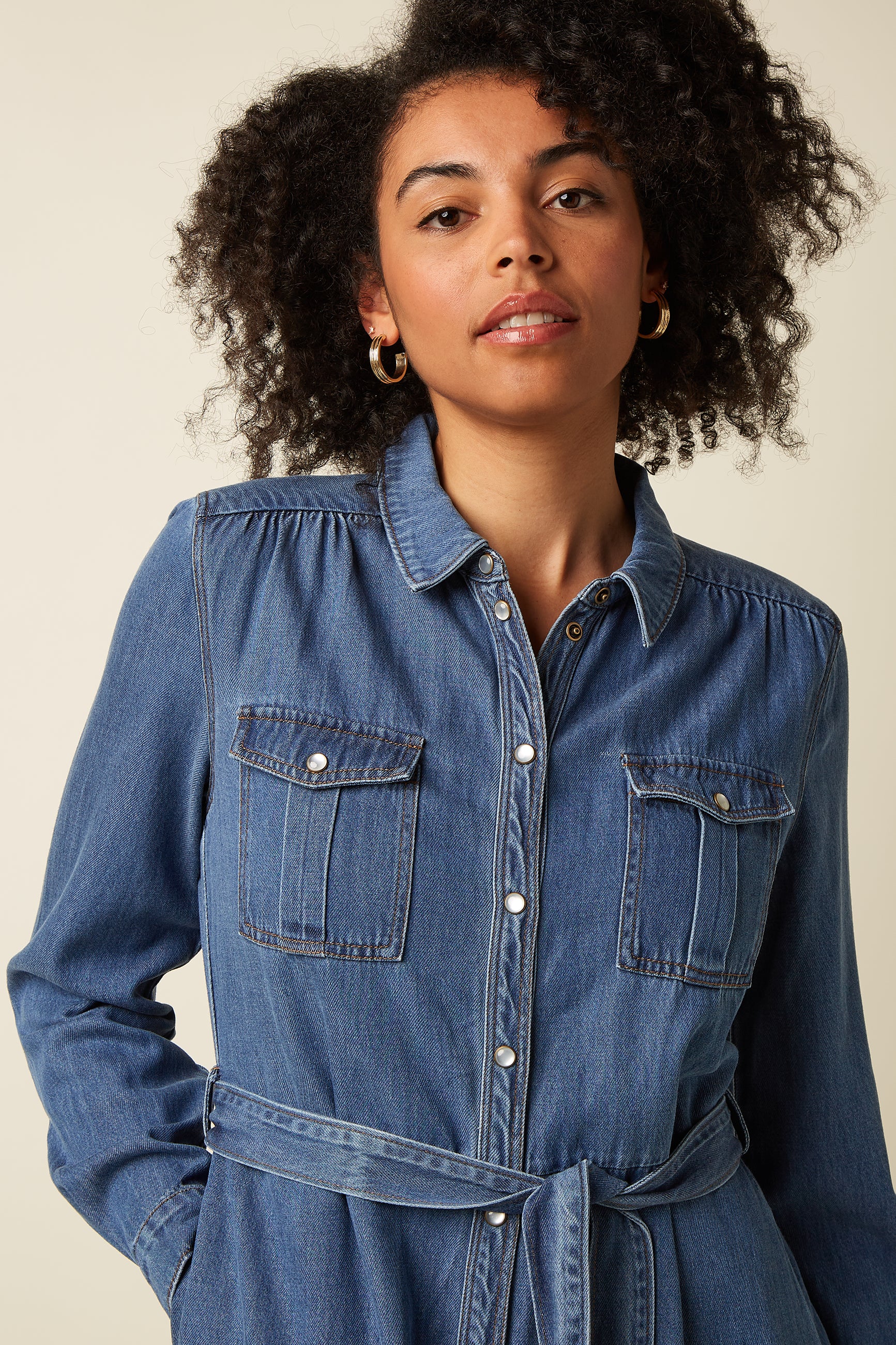 Olive Ruffle Dress Monrose - Denim Blue