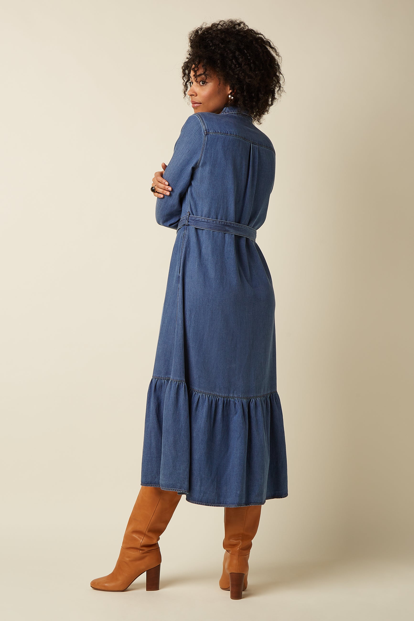 Olive Ruffle Dress Monrose - Denim Blue