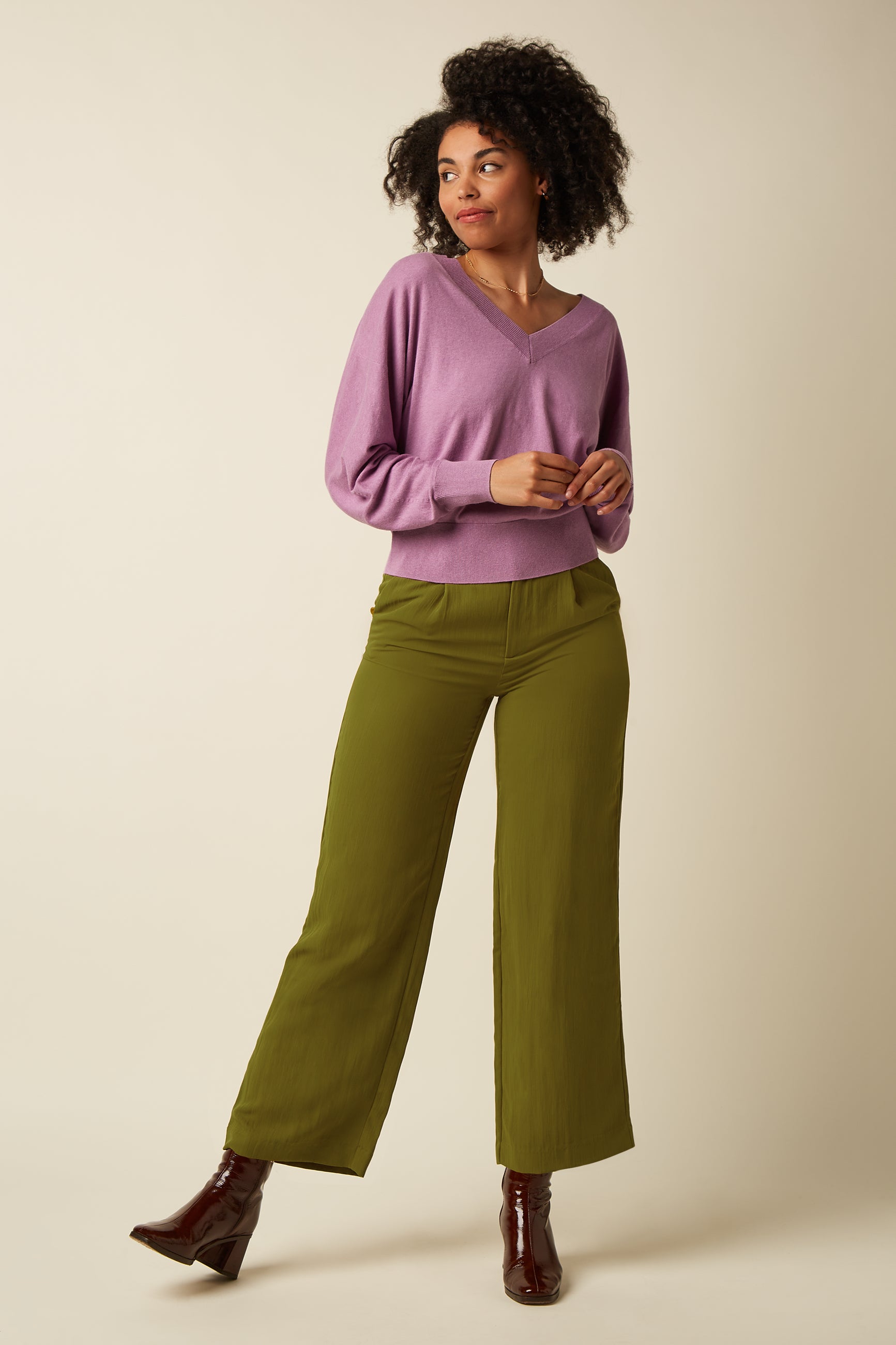Lynn Pants Carter  - Mustard Green