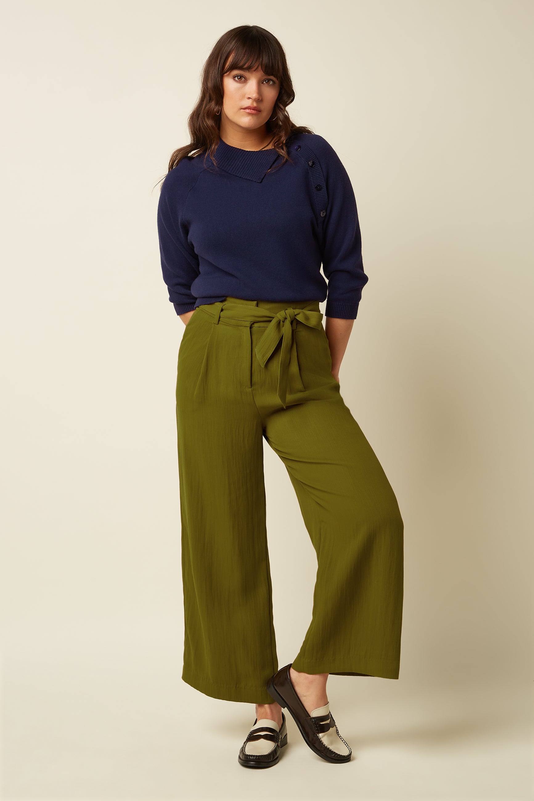 Ava Pants Carter - Mustard Green