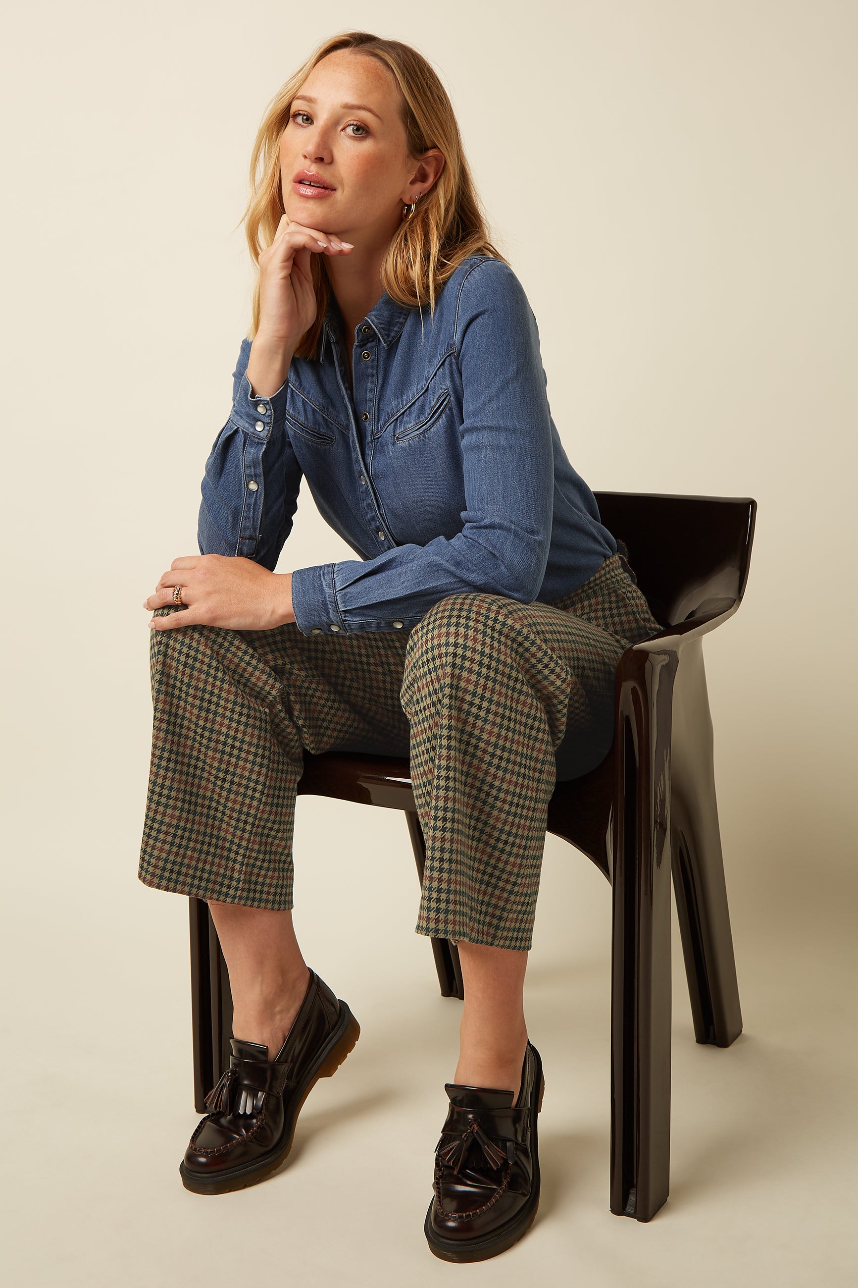 Federica Pants Vine Jacquard - Beige
