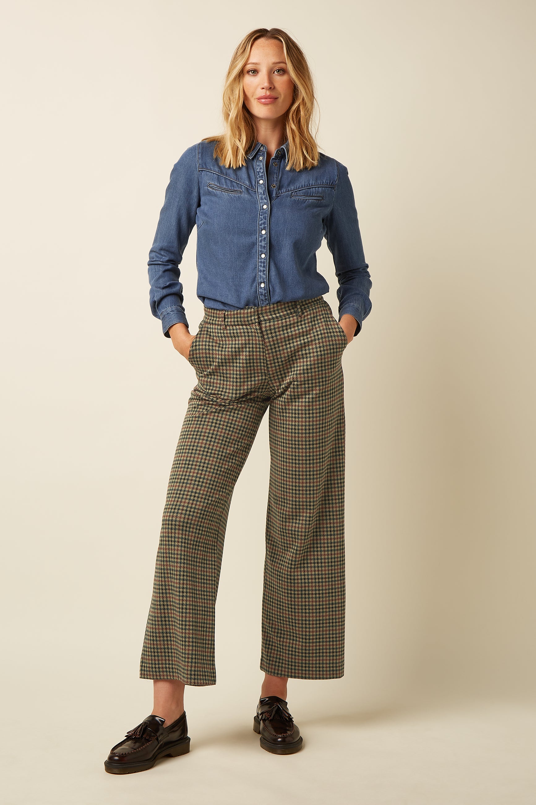Federica Pants Vine Jacquard - Beige