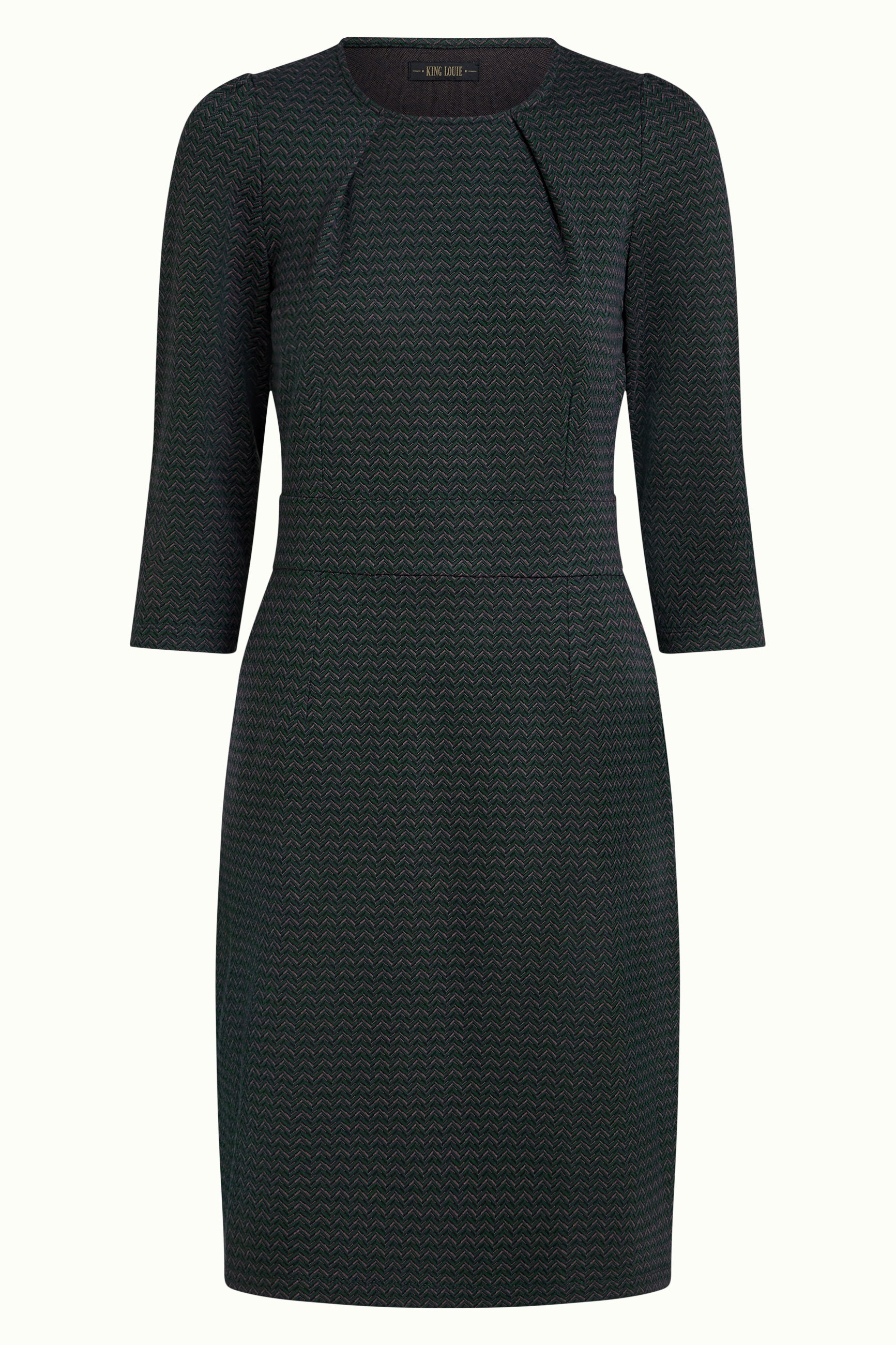Mona Dress Wander Jacquard - Pine Green