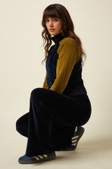 Sweat Pants Baton Velvet - Sapphire Blue