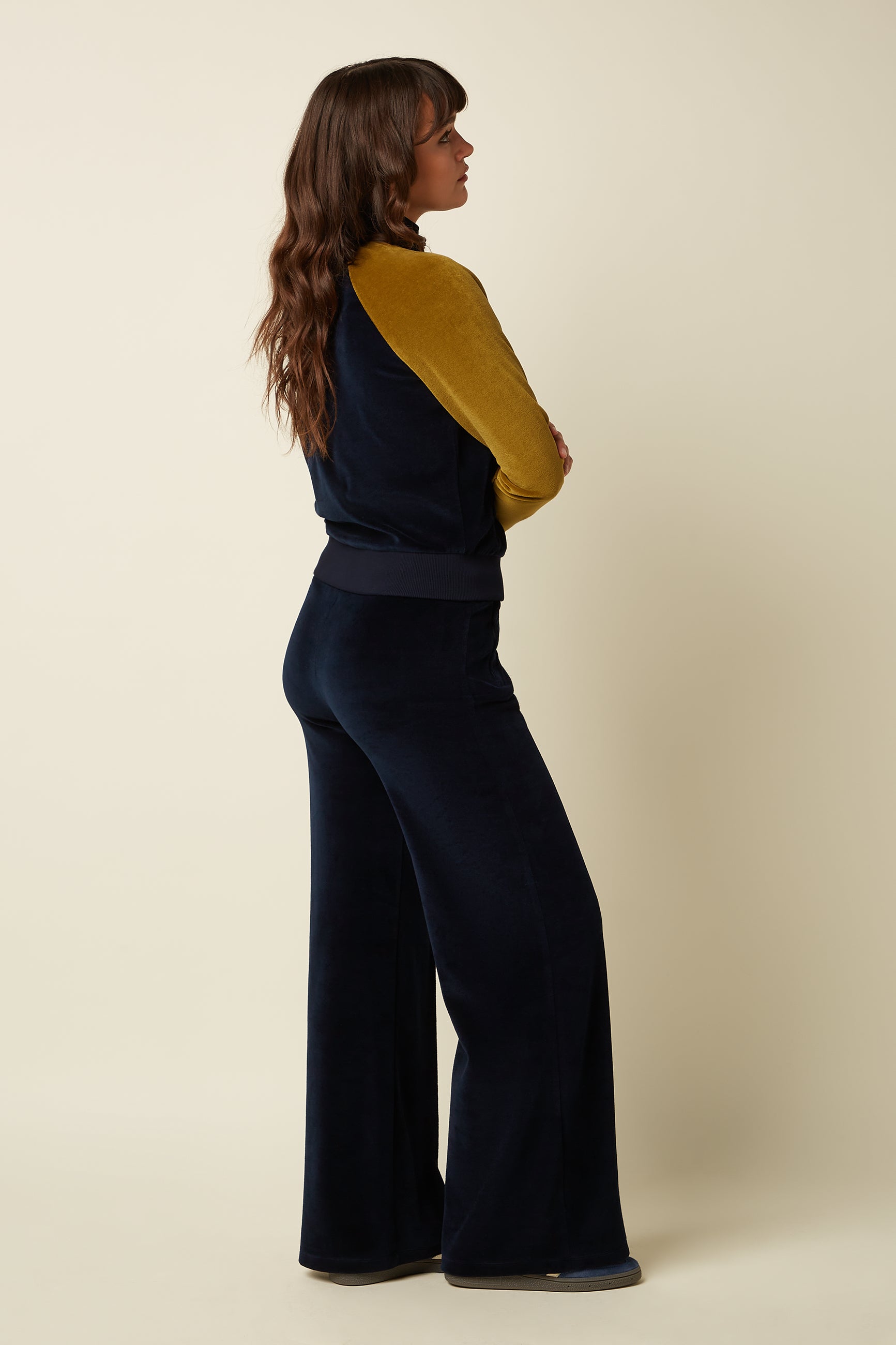 Sweat Pants Baton Velvet - Sapphire Blue