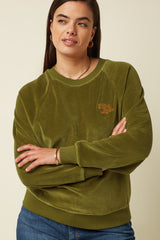 Febe Sweater Baton Velvet - Mustard Green