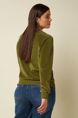 Febe Sweater Baton Velvet - Mustard Green