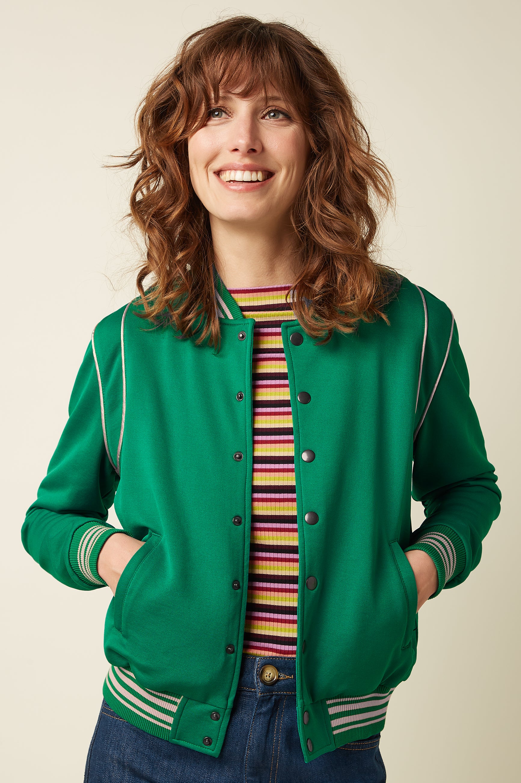 Varsity Jacket Hollis Sweat - Meadow Green