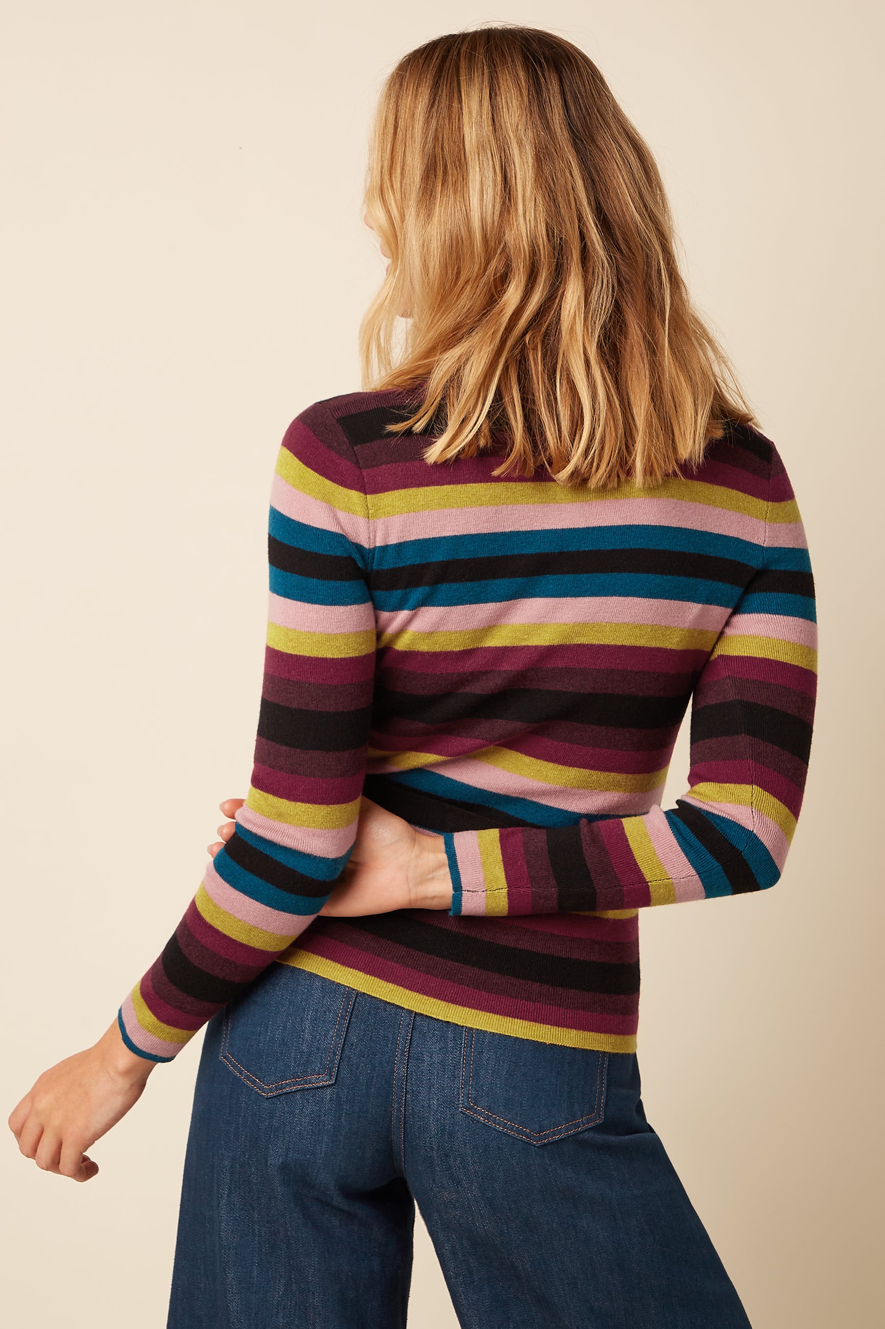 Mila Rib Cardi Lone - Multi Color