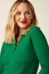 Polo Top Avel Knit - Meadow Green