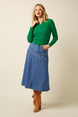 Polo Top Avel Knit - Meadow Green